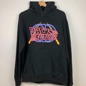 Criminal Damage Hoodie Sweater Black Back To The Future Size Large 80s Movie